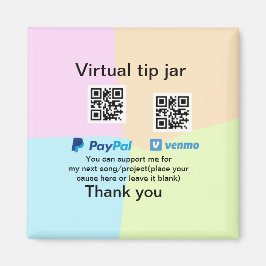 Íman Dádiva virtual jar q r código doação de moeda PayP