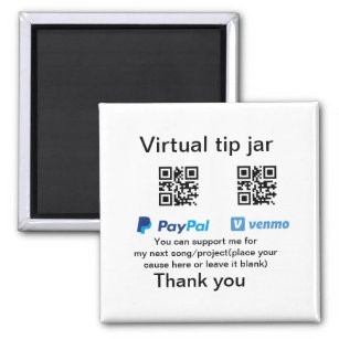 Íman Dádiva virtual jar q r código doação de moeda PayP