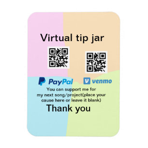 Íman Dádiva virtual jar q r código doação de moeda PayP