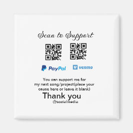 Íman Dádiva virtual jar q r código doação de moeda PayP