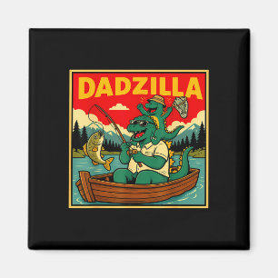 Íman Dadzilla pesca dinossauro pai e filho retrô 