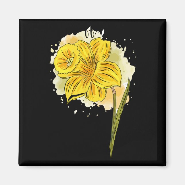 Íman Daffodil Daffodils Flores Primavera Floral Da (Frente)