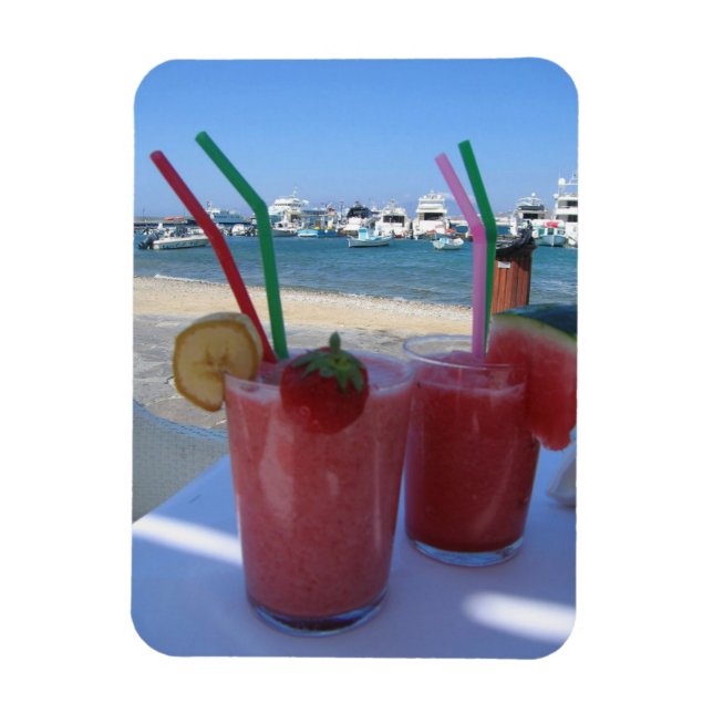 Íman Daiquiris de Morango em Mykonos - ímã de foto (Vertical)