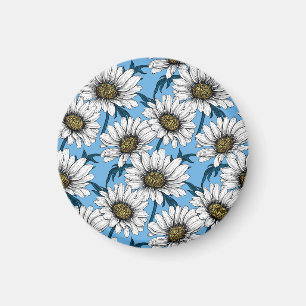 Íman Daisies, flores silvestres em azul