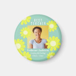 Íman Daisy Best Teacher Photo Light Teal