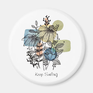 Íman Daisy Doodle Em Tinta E Aquarela