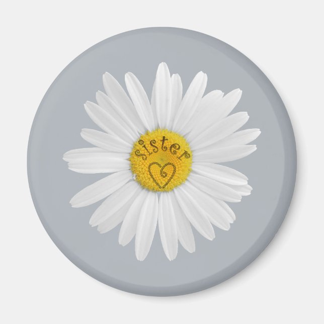 Íman Daisy Flower For Sister Art Customize Background (Frente)