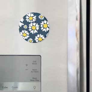 Íman Daisy Pattern, Floral Pattern, White Daisies