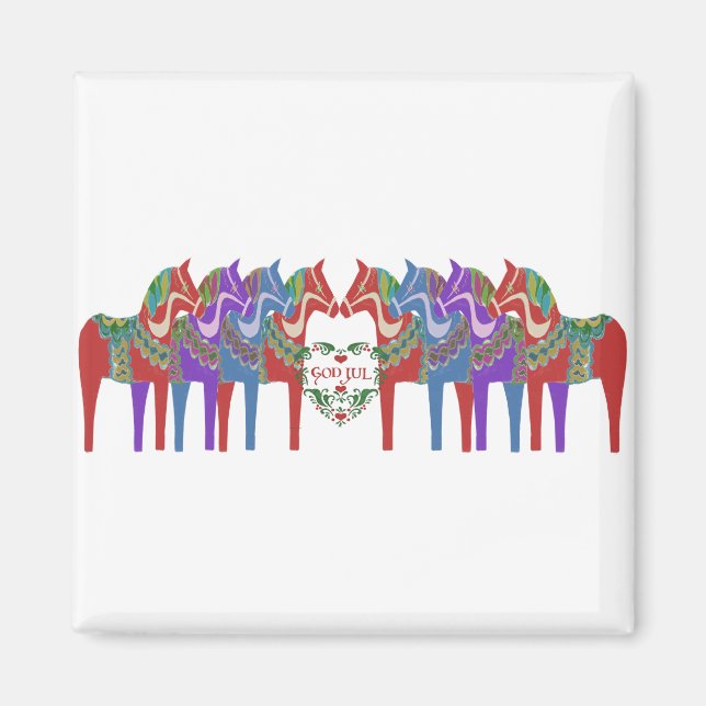 Íman Dala escandinava Cavalos Deus Natal (Frente)