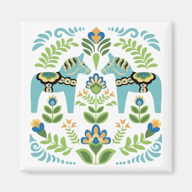 Íman Dala Horses Teal Sueco (Frente)