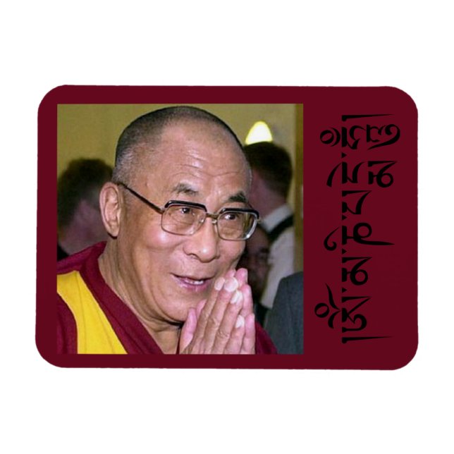 Íman Dalai Lama Rezando com o Mantra Om Mani Padme Hum (Horizontal)