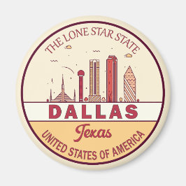 Íman Dallas Texas City Skyline Emblem