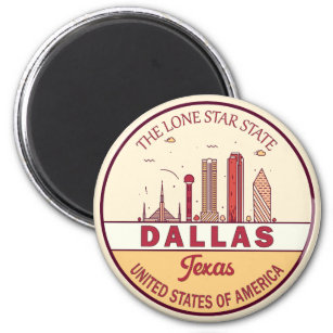 Íman Dallas Texas City Skyline Emblem