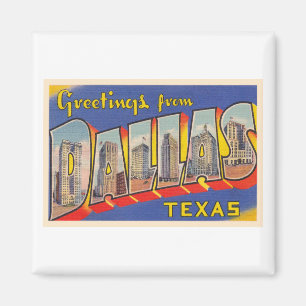 Íman Dallas Texas TX - Letra grande postal