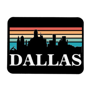 Íman Dallas Texas Vintage Sunset Cityscape