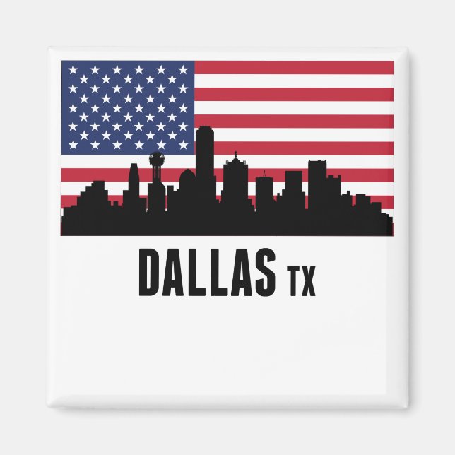 Íman Dallas TX American Flag (Frente)