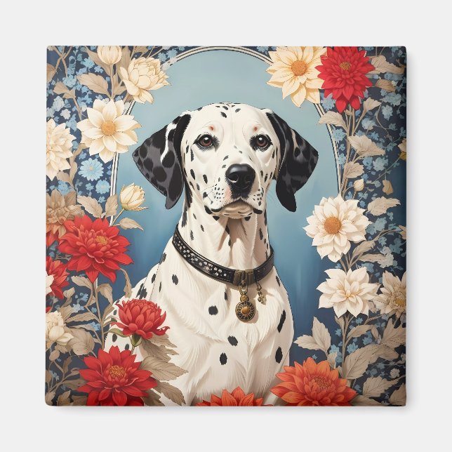 Íman Dalmácia Elegante com Flores Dahlia (Frente)