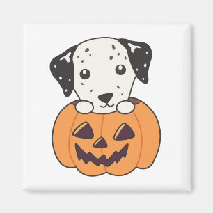 Íman Dalmaciano Em Pumpkin Cachorros Doces Felizes Mães