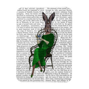 Íman Dama Bella Rabbit Tomando chá 2