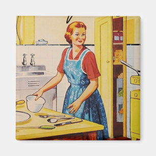 Íman Dama da dona de casa clássica Retro l Kitchen