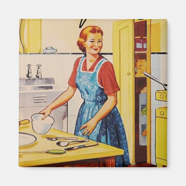 Íman Dama da dona de casa clássica Retro l Kitchen (Frente)