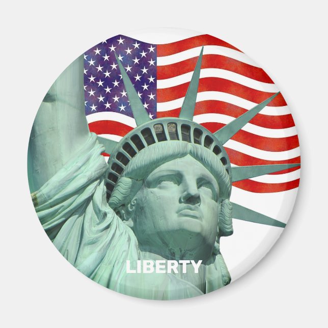 Íman Dama Liberdade e Bandeira Americana (Frente)