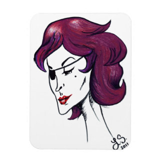 Íman Dama Pirata Violeta Cartoon Arte Pop Original