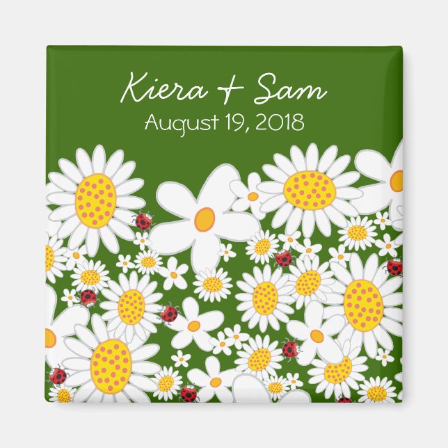 Íman Damas Brancas e Damybugs Gift / Save Date Magnet (Frente)