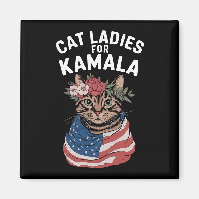 Íman Damas dos Gatos Para Kamala Dama dos Gatos Harris  (Frente)