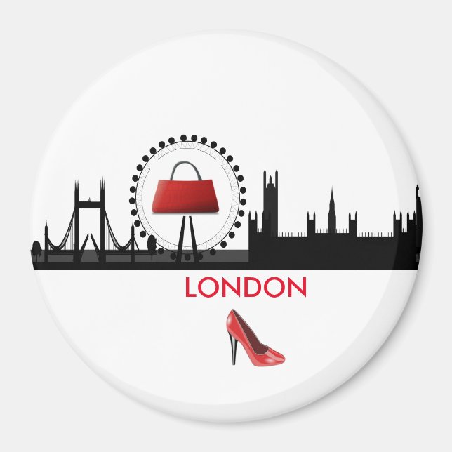 Íman Damas Fashion Theme London Skyline Magnet (Frente)