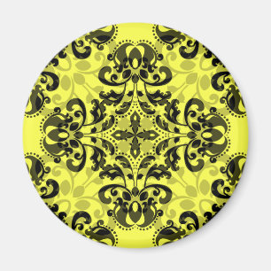 Íman Damasco preto e amarelo elegante