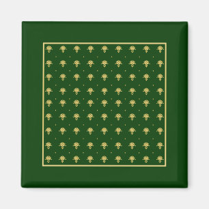 Íman Damasco verde e Dourado elegante