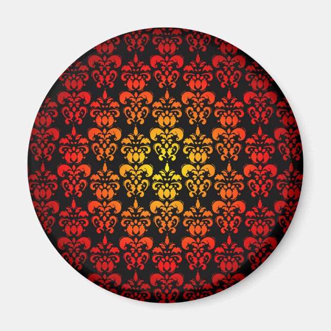 Íman Damasco vermelho, amarelo e preto (Frente)