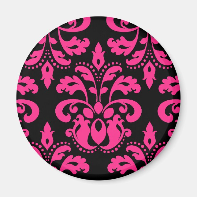Íman Damasco vitorioso rosa-quente e preto (Frente)