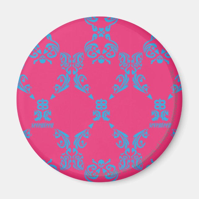 Íman Damask Aqua-Magenta (Frente)