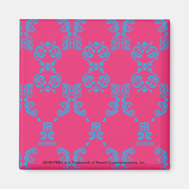 Íman Damask Aqua-Magenta (Frente)