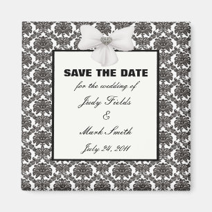 Íman Damask Elegance Wedding Save The Date Magnet