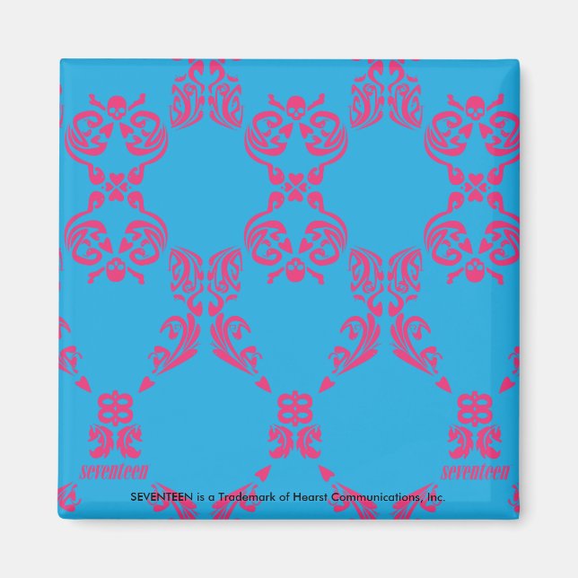 Íman Damask Magenta-Aqua (Frente)