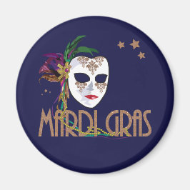 Íman Damask Mardi Gras Mask Magnet