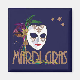 Íman Damask Mardi Gras Mask Magnet