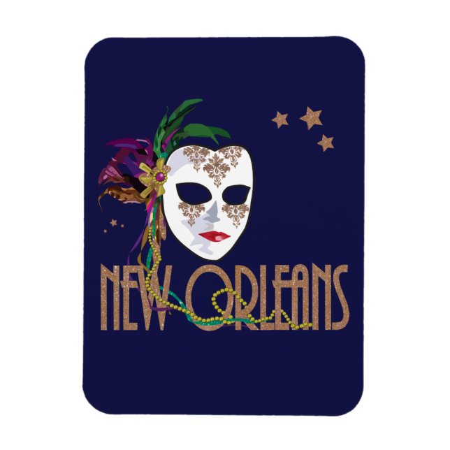 Íman Damask New Orleans Mask Magnet (Vertical)