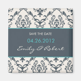 Íman Damask save the date weding magnet