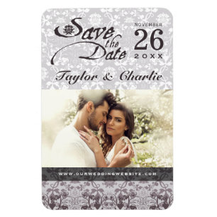Íman Damask Vintage Lace Salvar O Magnete De Fotografia