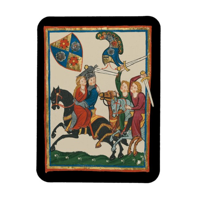 Íman Damsel Em Perigo, Arte Medieval Do Século 14 (Vertical)