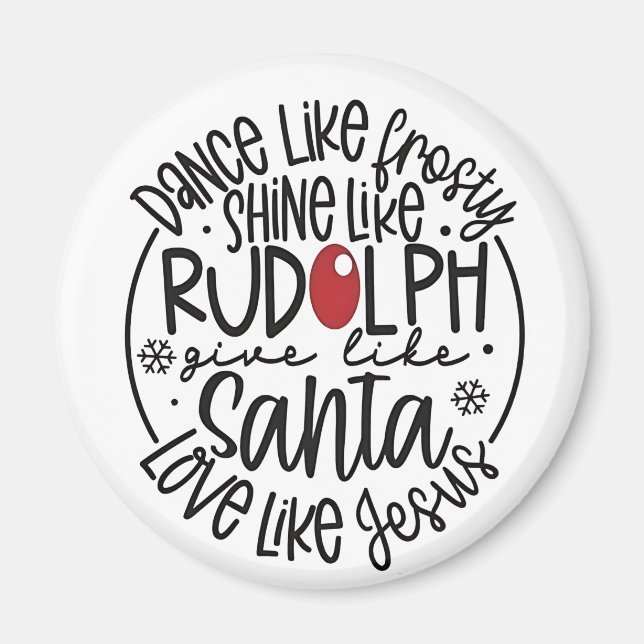 Íman Dança como Frosty Brilhe como Rudolph Natal (Frente)