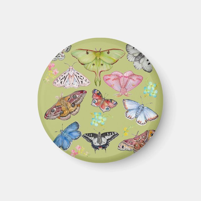 Íman Dança de Borboleta com Aquarela Suave (Frente)