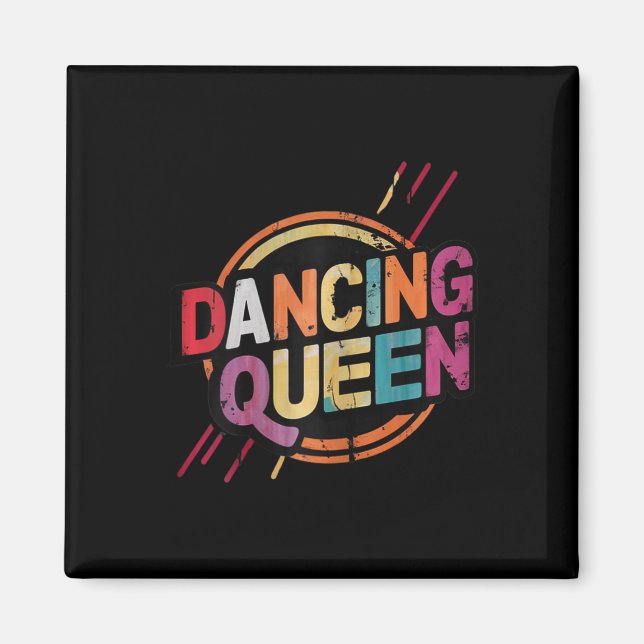 Íman Dança De Disco Do Partido Rainha Dançando Para Mul (Frente)