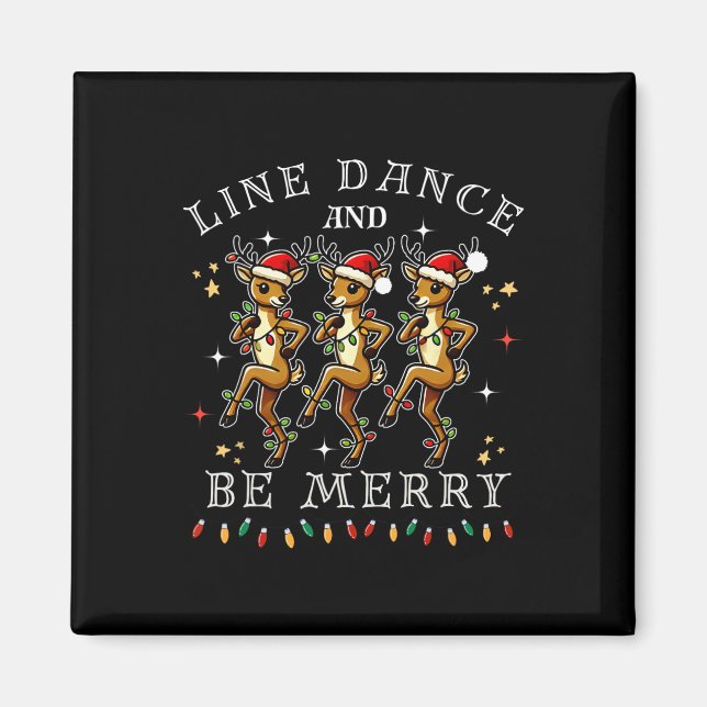 Íman Dança De Rena E Feliz Natal Festivo (Frente)