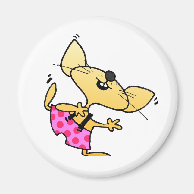 Íman Dança Engraçada de Ratos Cartoon (Frente)