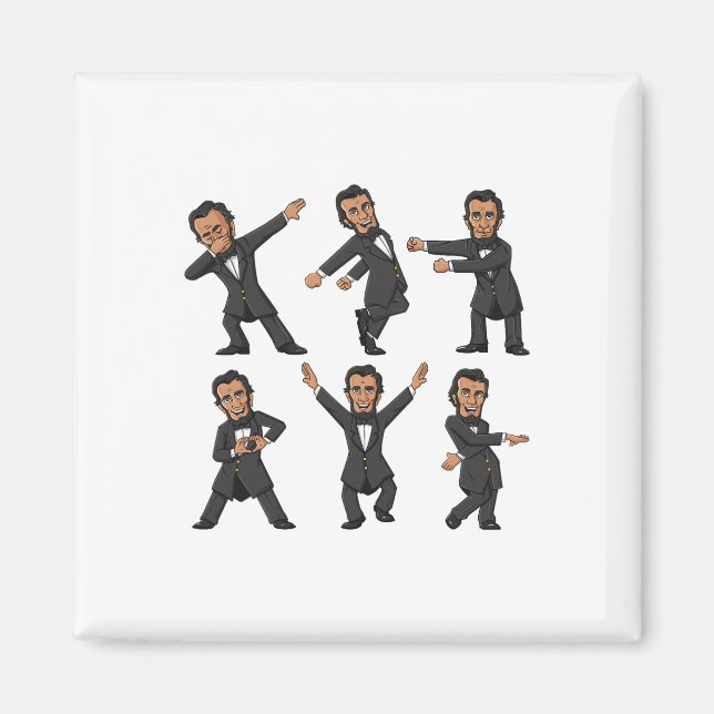 Íman Dançando Abraham Lincoln 4 De Julho Meninas Crianç (Frente)